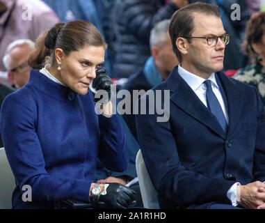 Stockholm, Suède. 28 Sep, 2019. La princesse Victoria de Suède au Minnesmonumentet à Djurgarden à Stockholm, le 28 septembre 2019, pour assister à la cérémonie de commémoration M/S EstoniaCredit : Albert Nieboer/ Pays-Bas OUT/Point de vue OUT |/dpa/Alamy Live News Banque D'Images