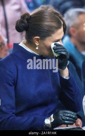 Stockholm, Suède. 28 Sep, 2019. La princesse Victoria de Suède au Minnesmonumentet à Djurgarden à Stockholm, le 28 septembre 2019, pour assister à la cérémonie de commémoration M/S EstoniaCredit : Albert Nieboer/ Pays-Bas OUT/Point de vue OUT |/dpa/Alamy Live News Banque D'Images