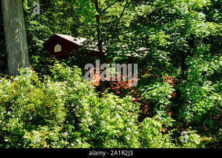 Pont couvert Rishel, Covered Bridge Road, West Chilisquaque Township (Pennsylvanie) Banque D'Images