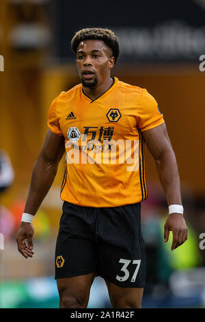 Wolverhampton, Royaume-Uni. 28 Sep, 2019. Adama Traore de Wolverhampton Wanderers lors de la Premier League match entre Wolverhampton Wanderers et Watford à Molineux, Wolverhampton le samedi 28 septembre 2019. (Crédit : Alan Hayward | MI News) usage éditorial uniquement, licence requise pour un usage commercial. Crédit : MI News & Sport /Alamy Live News Banque D'Images