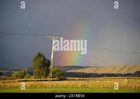 Arc-en-ciel. Te Araroa Trail. L'île du Sud. Nouvelle Zélande Banque D'Images