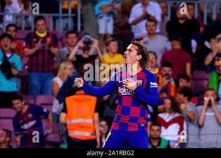 Barcelone - SEP 24 : Antoine Griezmann joue au match de la Liga entre le FC Barcelone et Villarreal CF au Camp Nou le 24 septembre 2019 Banque D'Images