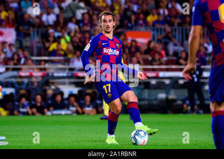 Barcelone - SEP 24 : Antoine Griezmann joue au match de la Liga entre le FC Barcelone et Villarreal CF au Camp Nou le 24 septembre 2019 Banque D'Images