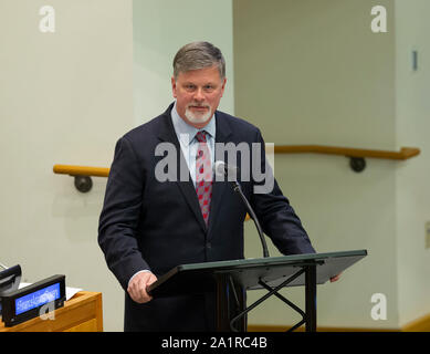 New York, États-Unis. 27 Sep, 2019. Fredrik Reynolds participe à un plan de mobilisation du sommet Finances contre l'esclavage et la traite au cours de 74e AG ONU au Siège de l'ONU (photo de Lev Radin/Pacific Press) Credit : Pacific Press Agency/Alamy Live News Banque D'Images