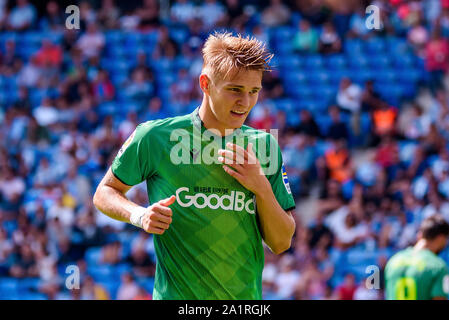 Barcelone - SEP 22 : Martin Odegaard joue au match de la Liga entre l'Espanyol et à la Real Sociedad RCDE Stadium le 22 septembre 2019 à Bar Banque D'Images