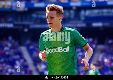 Barcelone - SEP 22 : Martin Odegaard joue au match de la Liga entre l'Espanyol et à la Real Sociedad RCDE Stadium le 22 septembre 2019 à Bar Banque D'Images