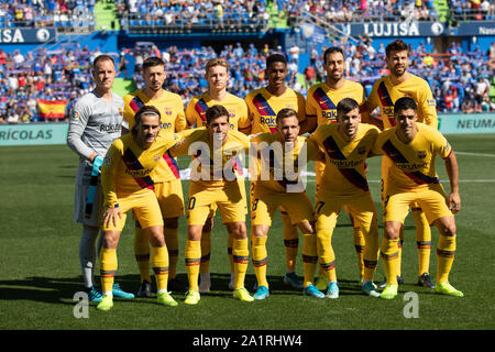 Madrid, Espagne. 28 Sep, 2019. Équipe du FC Barcelone groupduring le match Getafe CF v FC Barcelone, de LaLiga saison 2019/2019, date 7. Coliseum Alfonso Perez Stadium. Madrid, Espagne, 28 SEP 2019. Credit : PRESSINPHOTO/Alamy Live News Banque D'Images