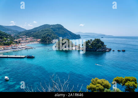 L'île de Panagia, près de la ville de Parga, Grèce Banque D'Images