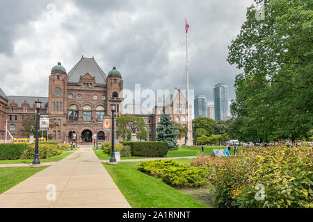 Queens Park l'Édifice de l'Assemblée législative de l'Ontario, au centre-ville de Toronto, Canada. Banque D'Images