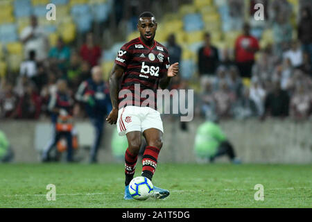 Rio de Janeiro, Brésil. 28 Sep, 2019. Gerson au cours de Flamengo x Sao Paulo, pour la 22e ronde de l'Championnat du Brésil, dans la nuit du samedi (28) tenue à São Paulo, au Maracanã, RJ. Credit : Celso Pupo/FotoArena/Alamy Live News Banque D'Images