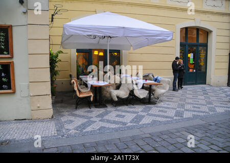Terrasse d'un bar Banque D'Images