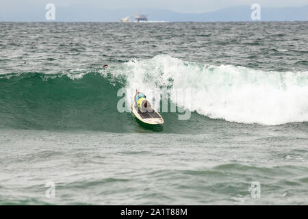 Huntington Beach, CA, USA. Septembre 28, 2019. Bono sur une vague. Crédit : Ben Nichols/Alamy Live News Banque D'Images