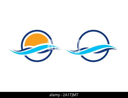 Logo de l'onde de l'eau flux vecteur mer océan bleu, symbole télécharger vecteur d'onde. L'icône d'affaires. Eau vague modèle de conception de logo, goutte d'eau, de l'eau vague Illustration de Vecteur