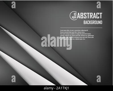 Résumé fond de blanc et noir du papier origami. Vector illustration Illustration de Vecteur