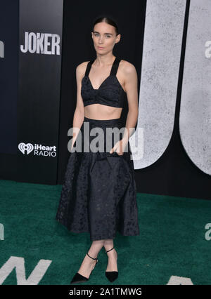 Los Angeles, USA. Sep 29, 2019. Rooney Mara 067 assiste à la première de la Warner Bros Pictures 'Joker' le 28 septembre 2019 à Hollywood, Californie Crédit : Tsuni/USA/Alamy Live News Banque D'Images