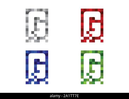 G Lettre modèle de conception de logo Pixel Illustration de Vecteur