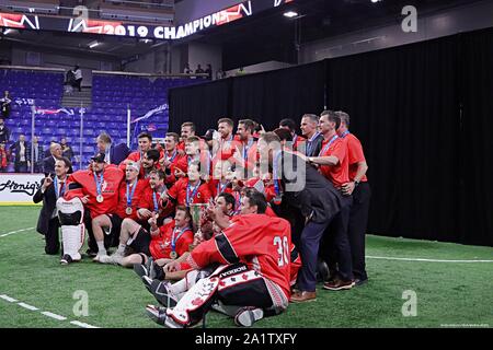 Men's Champions du monde une équipe de crosse Canada Banque D'Images