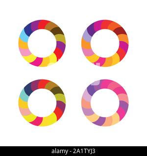Logo cercle coloré abstrait. Lettre O Logo Design, créative moderne O, résumé vecteur, vecteur - Logo Police Illustration de Vecteur