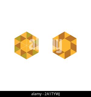 Résumé L'icône Images Illustrations géométriques. Logo hexagonal - vector Illustration de Vecteur