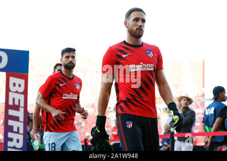 Palma de Mallorca, Espagne. Credit : D. 25 Septembre, 2019. Jan Oblak (Atletico) Football/soccer : "La Liga espagnole Santander' match entre le RCD Majorque 0-2 Atletico de Madrid au Fils Moix Stadium à Palma de Mallorca, Espagne. Credit : D .Nakashima/AFLO/Alamy Live News Banque D'Images