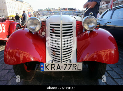 Cracovie. Cracovie. La Pologne. Le Classic Moto Show sur la place du marché principale de Cracovie. Événement annuel. Banque D'Images