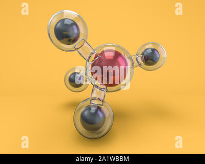 Molécule de méthane de l'image. Arrière-plan de la science. Le rendu 3D Banque D'Images