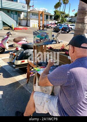 Santa Barbara, Californie, USA. 28 Sep, 2019. Artiste à Santa Barbara Harbor Crédit : Amy Katz/ZUMA/Alamy Fil Live News Banque D'Images