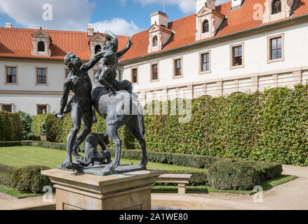 Le jardin Wallenstein, un 17e siècle dans le jardin du Palais du Sénat, Mala Strana, Prague, République tchèque. Banque D'Images