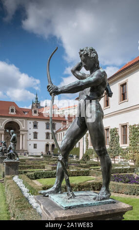 Le jardin Wallenstein, un 17e siècle dans le jardin du Palais du Sénat, Mala Strana, Prague, République tchèque. Banque D'Images