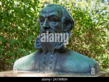 D-Luedinghausen, Stever, Münster, Westphalie, Rhénanie-Palatinat, NRW, Gottfried von Wahrenholz, doyen de la cathédrale de Münster, magistrat du district de Luedinghausen, archidiacre de Luedinghausen, monument, sculpture, buste Banque D'Images