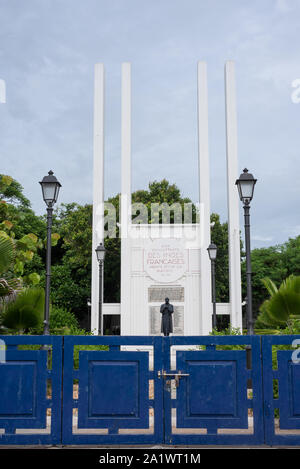 Ville Blanche, Pondichéry/Inde- 3 septembre 2019 : mémorial de guerre français dans le quartier français de Pondichéry Banque D'Images