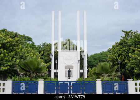 Ville Blanche, Pondichéry/Inde- 3 septembre 2019 : mémorial de guerre français dans le quartier français de Pondichéry Banque D'Images