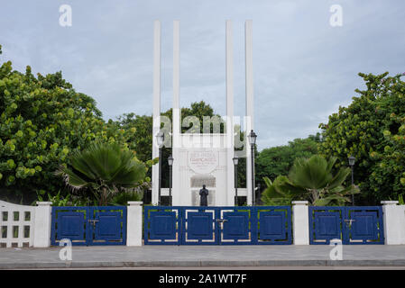 Ville Blanche, Pondichéry/Inde- 3 septembre 2019 : mémorial de guerre français dans le quartier français de Pondichéry Banque D'Images