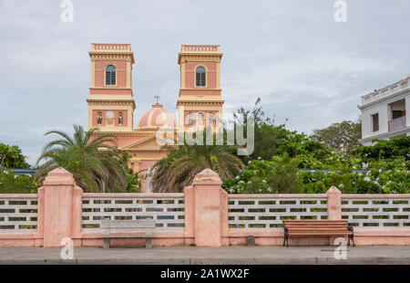 Pondicherry/Inde- 3 septembre 2019 : l'église Notre Dame des Anges à Pondicherry, Puducherry Banque D'Images