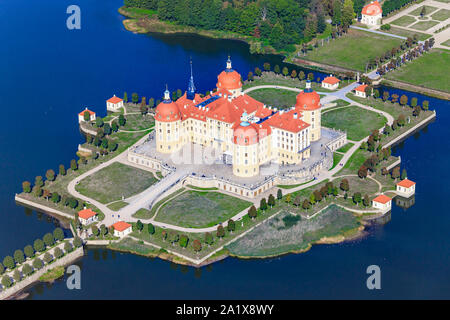 Vue aérienne du Château de Moritzburg, Saxe - Allemagne Banque D'Images