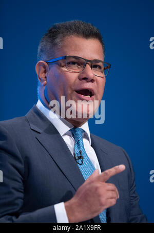 Manchester, UK. 29 septembre 2019. Alok Sharma, secrétaire d'État au Développement International et MP pour la lecture à l'Ouest s'exprime à la première journée du congrès du parti conservateur à Manchester. © Russell Hart/Alamy Live News. Banque D'Images