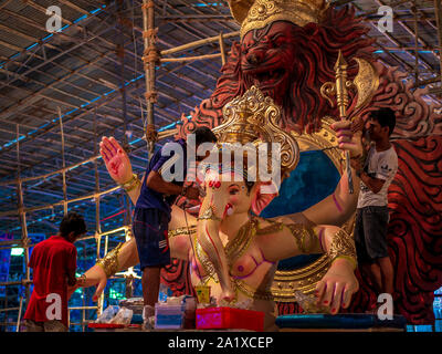 Mumbai, Inde - septembre 01,2019:Statue de Seigneur Ganesha se préparer pour le festival Ganesh Banque D'Images