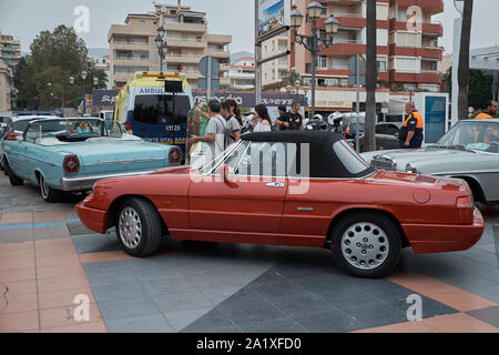 Alfa Romeo Spider. Classic car réunion à Torremolinos, Malaga, Espagne. Banque D'Images