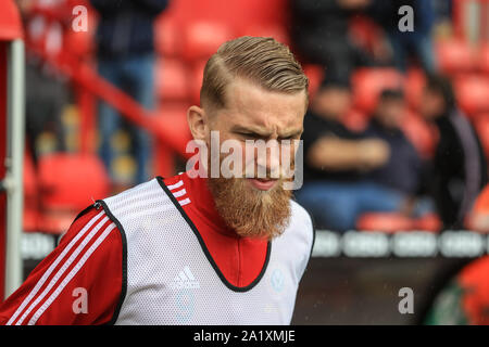 28 septembre 2019, Bramall Lane, Sheffield, Angleterre, Premier League, Sheffield United v Liverpool : Oliver McBurnie (9) de Sheffield United Credit : Mark Cosgrove/News Images Banque D'Images