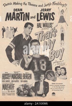 C'est mon garçon, 1957 American film college comédie avec Dean Martin et Jerry Lewis. Banque D'Images