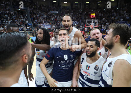 Bologne, Italie, 29 septembre 2019, le bonheur d'une amende de la Partita Fortitudo Bologne Bologne POMPEA au cours de Fortitudo Vs Umana Venezia Reyer - Basket-ball italien une série Championship - Crédit : LPS/Michele Nucci/Alamy Live News Banque D'Images