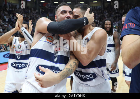 Bologne, Italie, 29 septembre 2019, le bonheur d'une amende de la Partita Fortitudo Bologne Bologne POMPEA au cours de Fortitudo Vs Umana Venezia Reyer - Basket-ball italien une série Championship - Crédit : LPS/Michele Nucci/Alamy Live News Banque D'Images