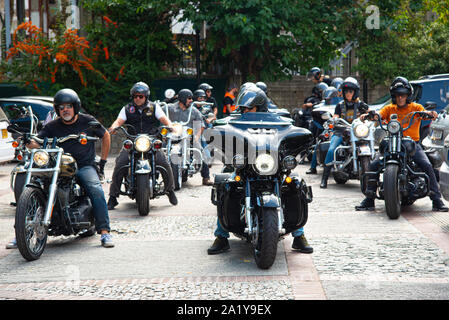 Nicosie, Chypre - Septembre 2018 : Groupe de motards Harley Davidson circonscription classic bikes à Chypre Banque D'Images