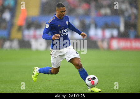LEICESTER, Angleterre. 29 septembre Youri Tielemans (8) de Leicester City au cours de la Premier League match entre Leicester City et Newcastle United à la King Power Stadium, Leicester le dimanche 29 septembre 2019. (Crédit : Jon Hobley | MI News) usage éditorial uniquement, licence requise pour l'usage commercial Crédit : MI News & Sport /Alamy Live News Banque D'Images