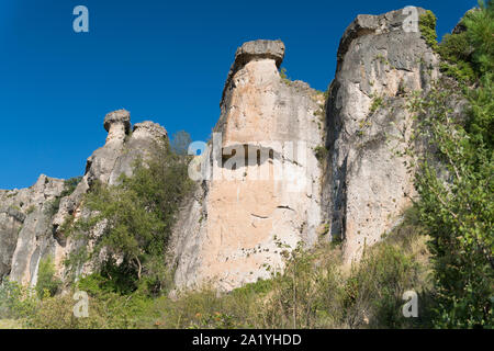 Cuenca, Espagne - 24 août 2019 -Belle vue sur les falaises et de la gorge de Cuenca en Espagne. Banque D'Images