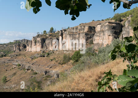 Cuenca, Espagne - 24 août 2019 -Belle vue sur les falaises et de la gorge de Cuenca en Espagne. Banque D'Images