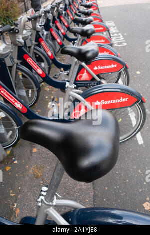 Ligne de cycles à louer à Londres Banque D'Images