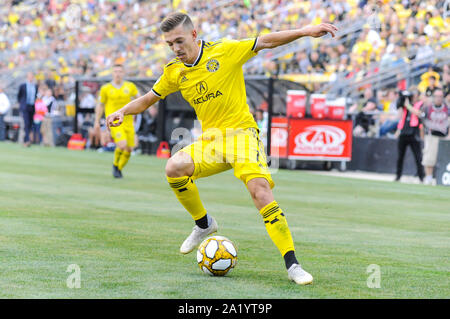 Columbus, Ohio, USA. Sep 29, 2019. Dimanche, 29 Septembre, 2019 : Columbus Crew SC avant Pedro Santos (7) dans la première moitié du match entre l'Union de Philadelphie et Columbus Crew Stadium, MAPFRE à SC à Columbus OH. Crédit Photo obligatoire : Dorn Byg/Cal Sport Media. L'Union de Philadelphie 0 - Columbus Crew SC Crédit : Cal Sport Media/Alamy Live News Banque D'Images