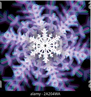 Flocon de neige de Noël signe avec aberrations Illustration de Vecteur