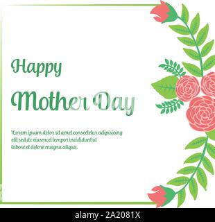 Rose Fleur cadre moderne pour le texte de la journée. Vector Illustration de Vecteur